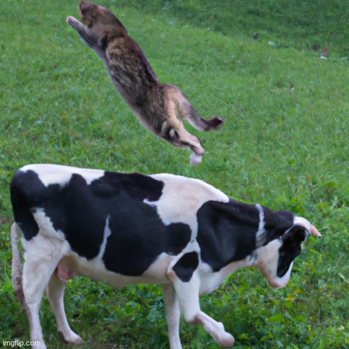 I have no words AI | image tagged in cat,cow | made w/ Imgflip meme maker