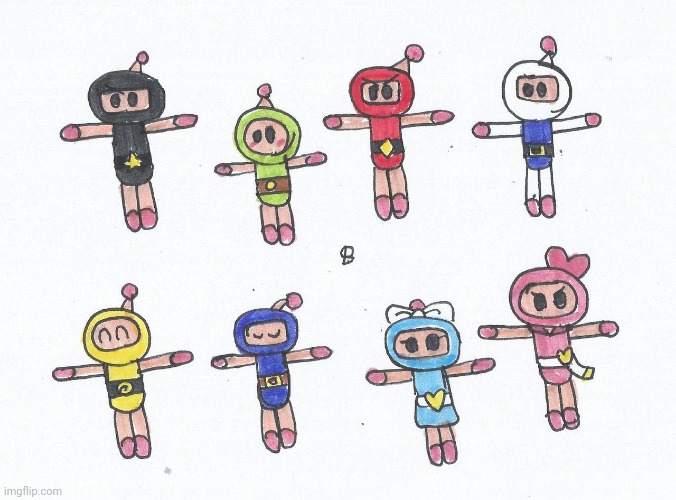 Bomberman Bros T Posing (Art by SPATON37) | made w/ Imgflip meme maker