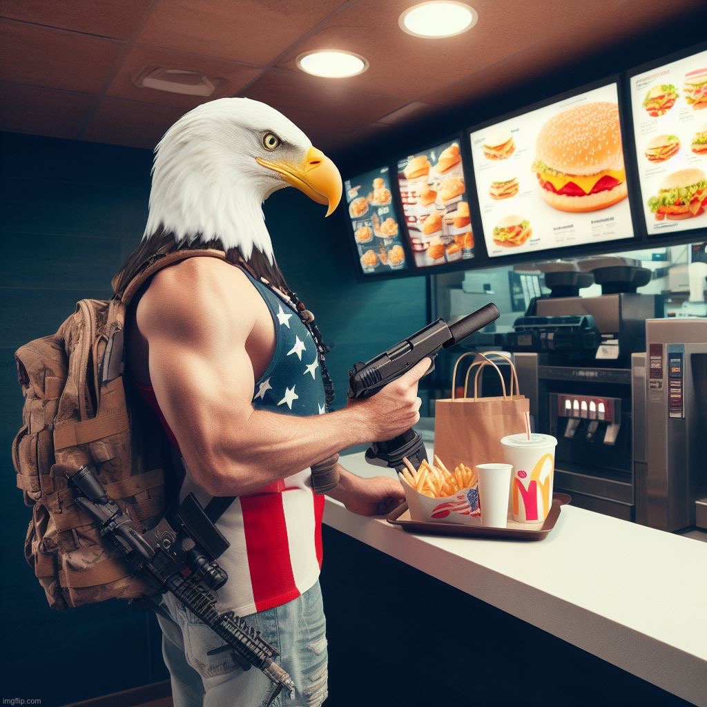 American stereotypes in one image | made w/ Imgflip meme maker