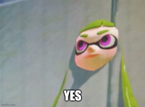 Woomy in the wall glitch splatoon | YES | image tagged in woomy in the wall glitch splatoon | made w/ Imgflip meme maker