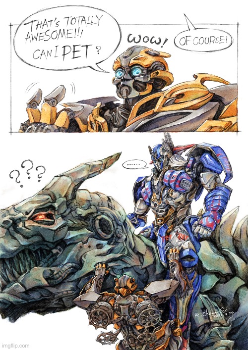 Pet grimlock(don’t know the creator sorry) | image tagged in grimlock,i like men | made w/ Imgflip meme maker