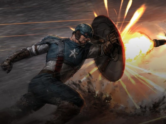 High Quality Captain America Deflecting Rocket Blank Meme Template