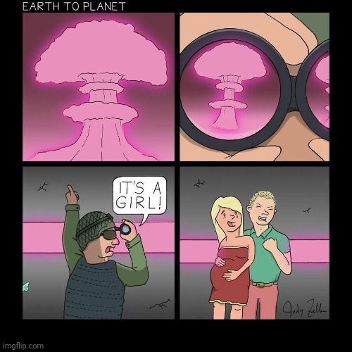 IT'S A GIRL. | image tagged in earth,girl,pregnant,planet,comics,comics/cartoons | made w/ Imgflip meme maker