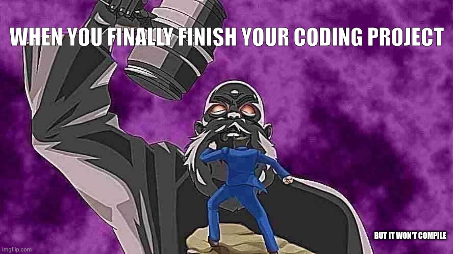 Coding solution | WHEN YOU FINALLY FINISH YOUR CODING PROJECT; BUT IT WON'T COMPILE | image tagged in ace attorney,coding | made w/ Imgflip meme maker
