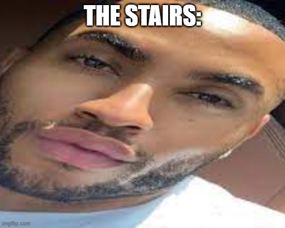 976 views | THE STAIRS: | image tagged in lightskin stare | made w/ Imgflip meme maker