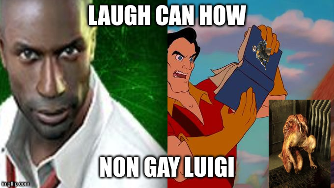 How Can I Laugh At This? | LAUGH CAN HOW; NON GAY LUIGI | image tagged in how can i laugh at this | made w/ Imgflip meme maker