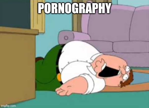 Dead Peter Griffin | PORNOGRAPHY | image tagged in dead peter griffin | made w/ Imgflip meme maker