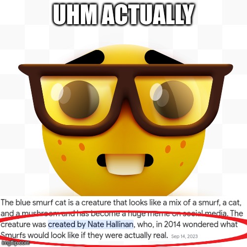 Nerd emoji | UHM ACTUALLY | image tagged in nerd emoji | made w/ Imgflip meme maker