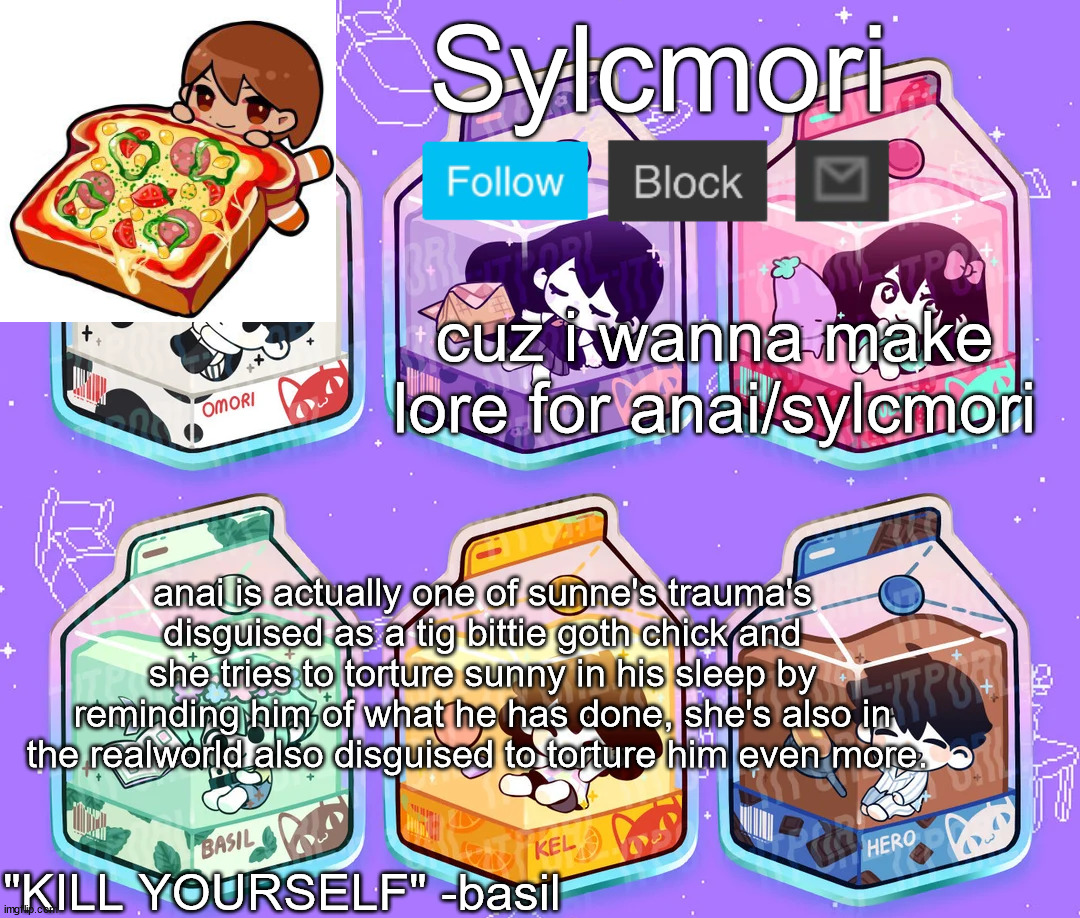 onori!! | cuz i wanna make lore for anai/sylcmori; anai is actually one of sunne's trauma's disguised as a tig bittie goth chick and she tries to torture sunny in his sleep by reminding him of what he has done, she's also in the realworld also disguised to torture him even more. | image tagged in onori | made w/ Imgflip meme maker