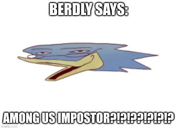 2020 be like: | BERDLY SAYS:; AMONG US IMPOSTOR?!?!??!?!?!? | image tagged in berdly pog,among us,2020 | made w/ Imgflip meme maker