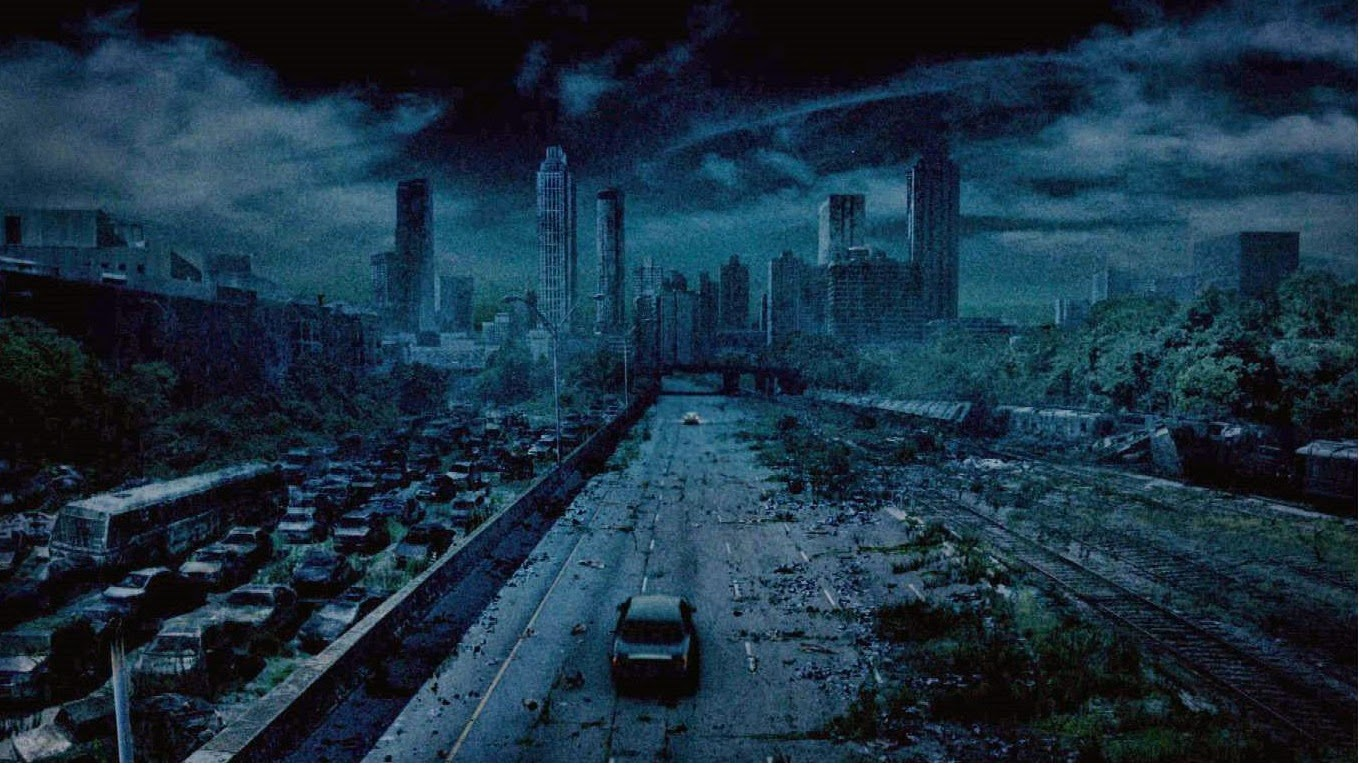 High Quality Atlanta destroyed city, walking dead Blank Meme Template