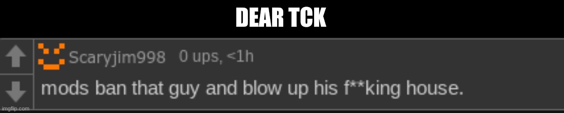 DEAR TCK | image tagged in mods ban that guy | made w/ Imgflip meme maker