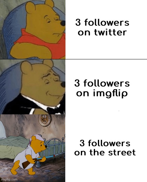 America moment | 3 followers on twitter; 3 followers on imgflip; 3 followers on the street | image tagged in dive,funny,winnie the pooh | made w/ Imgflip meme maker