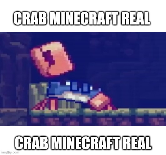 I adore him | CRAB MINECRAFT REAL; CRAB MINECRAFT REAL | image tagged in minecraft,crab | made w/ Imgflip meme maker