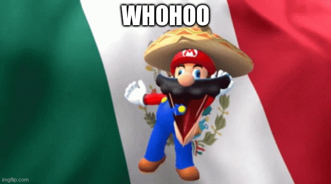 mexican mario dancing | WHOHOO | image tagged in mexican mario dancing | made w/ Imgflip meme maker