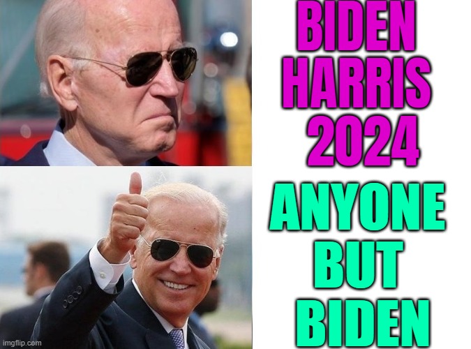 Anyone But Biden 2024 | BIDEN 
HARRIS 
2024; ANYONE 
BUT 
BIDEN | image tagged in biden yes no,donald trump,president_joe_biden,creepy joe biden,sad joe biden,joe biden worries | made w/ Imgflip meme maker