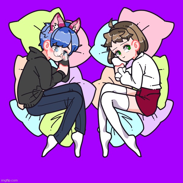 BBLZ and Shadow_the_Gay! | image tagged in picrew,two people,cute | made w/ Imgflip meme maker