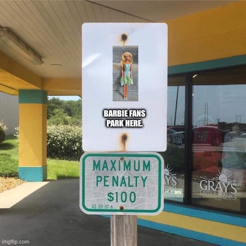 Barbie fans park here | BARBIE FANS PARK HERE. | image tagged in blank street sign,barbie,girl,pink,doll,fans | made w/ Imgflip meme maker