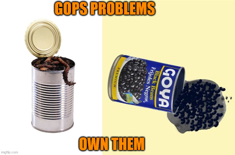 GOPS Problems | GOPS PROBLEMS; OWN THEM | image tagged in gop troubles,can of worms,spilled beans,maga,trump,speaker ousted | made w/ Imgflip meme maker