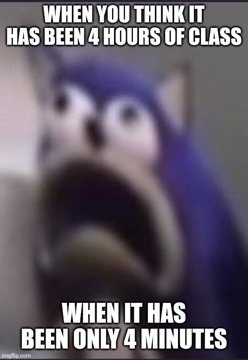 This is why school is not so good | WHEN YOU THINK IT HAS BEEN 4 HOURS OF CLASS; WHEN IT HAS BEEN ONLY 4 MINUTES | image tagged in aughhhhhhhhhhhhhhhhhhh,sonic the hedgehog,school,funny,funny memes | made w/ Imgflip meme maker