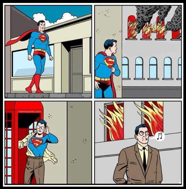 Superman Walks By Blank Meme Template