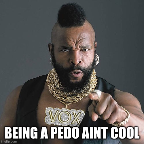 Mr T Pity The Fool Meme | BEING A PEDO AINT COOL | image tagged in memes,mr t pity the fool | made w/ Imgflip meme maker