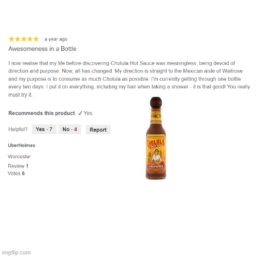 Hot Sauce review on Waitrose | image tagged in sauce,hot sauce,waitrose,review,hot,spicy | made w/ Imgflip meme maker