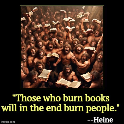 Oh, they would if they could. | * | image tagged in books,burned,fire,knowledge,hatred,ignorance | made w/ Imgflip meme maker