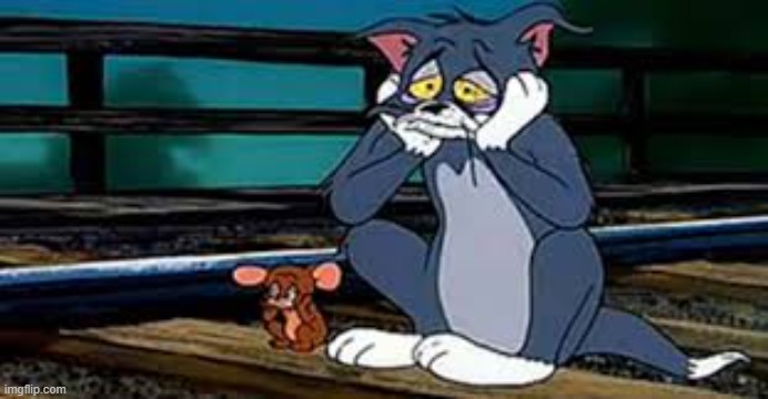 Depressed Tom and Jerry | image tagged in depressed tom and jerry | made w/ Imgflip meme maker