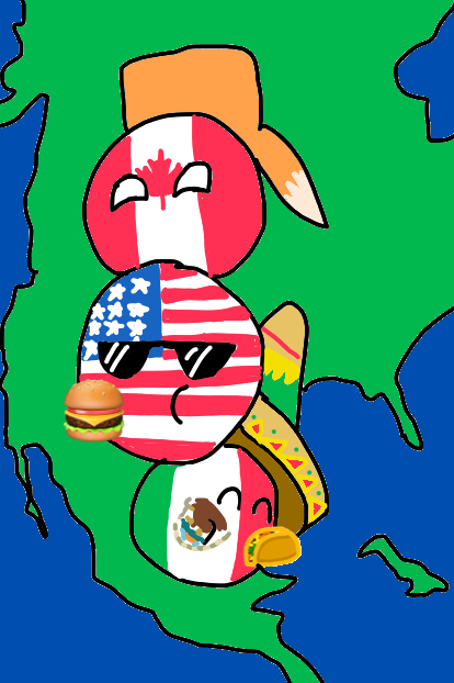 High Quality north america map countryballs Blank Meme Template