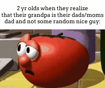 XD | 2 yr olds when they realize that their grandpa is their dads/moms dad and not some random nice guy: | image tagged in gifs,meme,kids | made w/ Imgflip video-to-gif maker