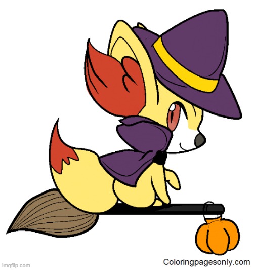 Fennekin! | image tagged in pokemon,halloween,art | made w/ Imgflip meme maker