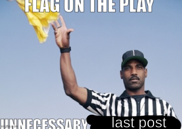 flag on the play | last post | image tagged in flag on the play | made w/ Imgflip meme maker