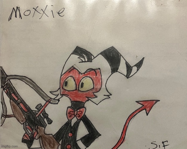 A drawing I did of Moxxie from Helluva Boss | image tagged in drawing,wow | made w/ Imgflip meme maker