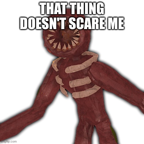 FIGURE | THAT THING DOESN'T SCARE ME | image tagged in figure | made w/ Imgflip meme maker