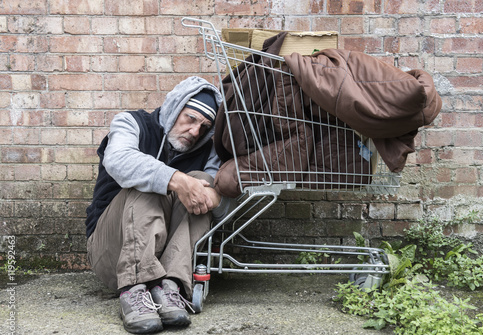 Homeless man shopping cart JPP Sybil Blank Meme Template