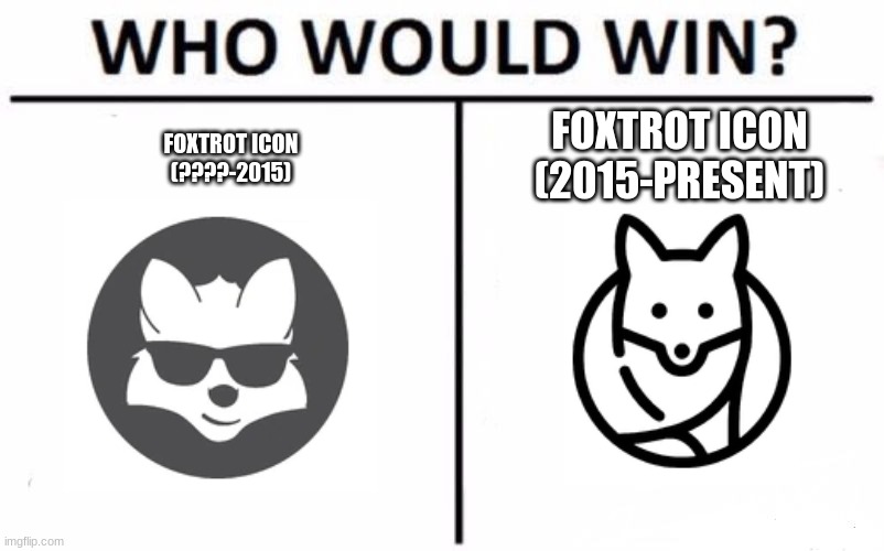 Who Would Win? | FOXTROT ICON (2015-PRESENT); FOXTROT ICON (????-2015) | image tagged in memes,who would win | made w/ Imgflip meme maker
