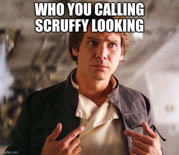 Han Solo | WHO YOU CALLING SCRUFFY LOOKING | image tagged in han solo | made w/ Imgflip meme maker