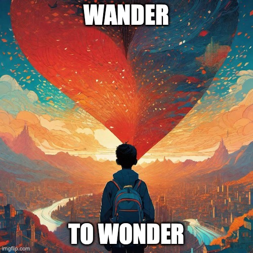 Wander to wonder | WANDER; TO WONDER | image tagged in i wonder | made w/ Imgflip meme maker