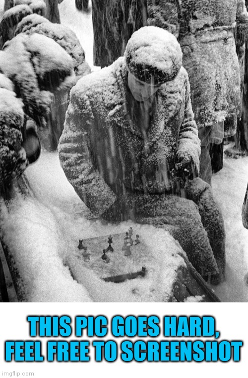 Snowy Chess | THIS PIC GOES HARD, FEEL FREE TO SCREENSHOT | image tagged in snowy chess | made w/ Imgflip meme maker