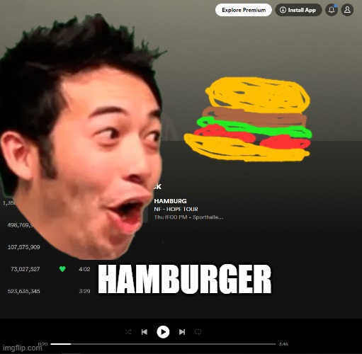hambuber | HAMBURGER | image tagged in hamburger | made w/ Imgflip meme maker