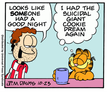 High Quality Garfield Suicidal Cookie Dream Blank Meme Template