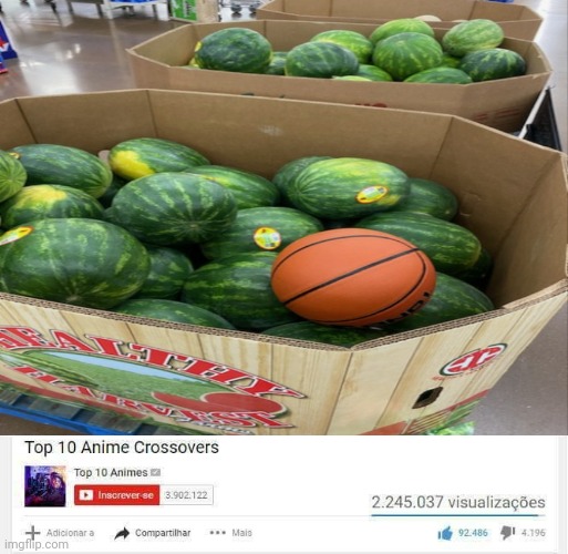 Basketball, watermelons | image tagged in top 10 anime crossovers,basketball,watermelons,watermelon,ball,memes | made w/ Imgflip meme maker