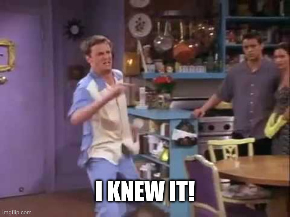 I knew it! | I KNEW IT! | image tagged in i knew it | made w/ Imgflip meme maker