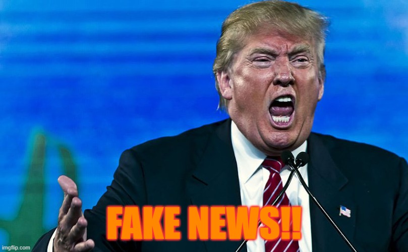 angry trump | FAKE NEWS!! | image tagged in angry trump | made w/ Imgflip meme maker