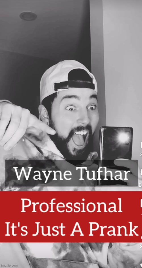 Wayne Tuhfar, Professional it's just a prank | image tagged in wayne tuhfar professional it's just a prank | made w/ Imgflip meme maker