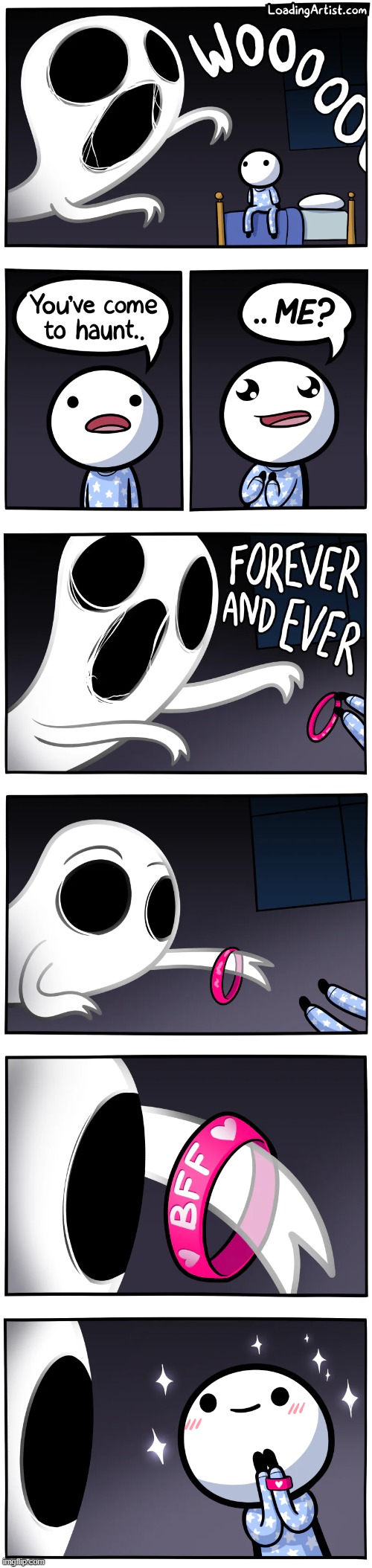 I wish I had a ghost friend- | image tagged in ghost,bff,wholesome | made w/ Imgflip meme maker