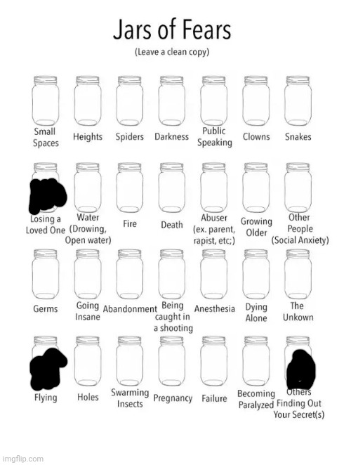 Jar of fears clear version | image tagged in jar of fears clear version | made w/ Imgflip meme maker