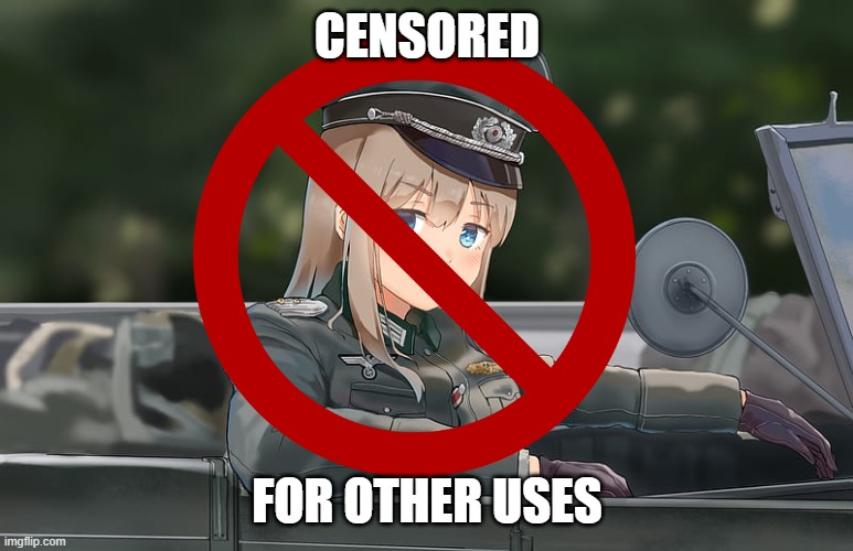 Military anime girl | CENSORED; FOR OTHER USES | image tagged in military anime girl | made w/ Imgflip meme maker