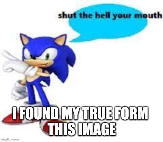 Shut the hell your mouth | I FOUND MY TRUE FORM 

THIS IMAGE | image tagged in shut the hell your mouth | made w/ Imgflip meme maker